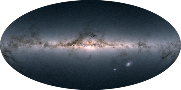 Image: The Milky Way as observed by the astrometric Gaia mission. Credit: ESA